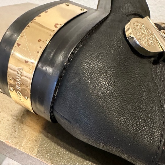 Women’s Black Mid-Calf Leather Biker Boots - Picture 11 of 12